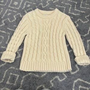 Cream cable knit sweater, crew neck